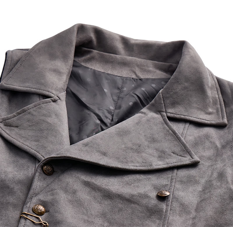 Retro-Anzugweste für Herren mit zweireihiger Knopfleiste und bronzefarbener Kette - image 10