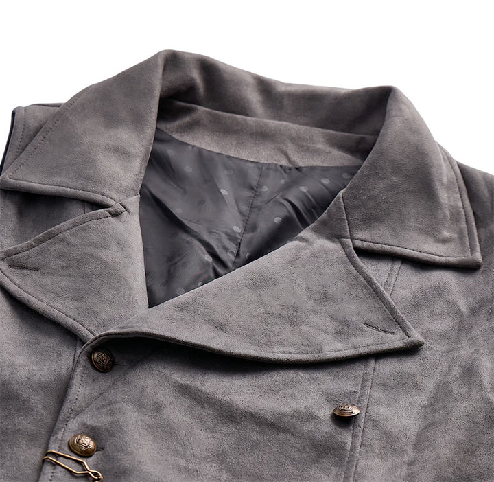 Retro-Anzugweste für Herren mit zweireihiger Knopfleiste und bronzefarbener Kette - image 10