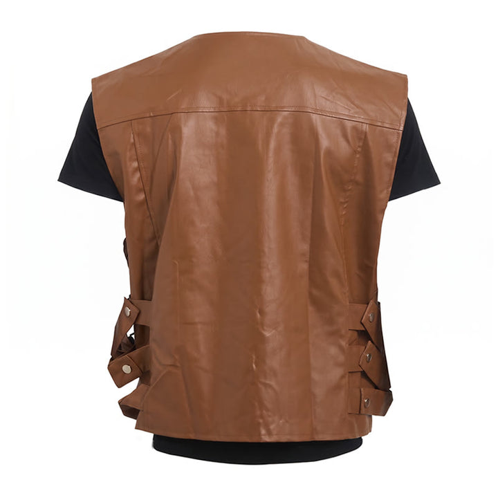 Lässige Lederweste für Herren mit aufgesetzten Taschen, ideal für Motorradfahrer. - image 11