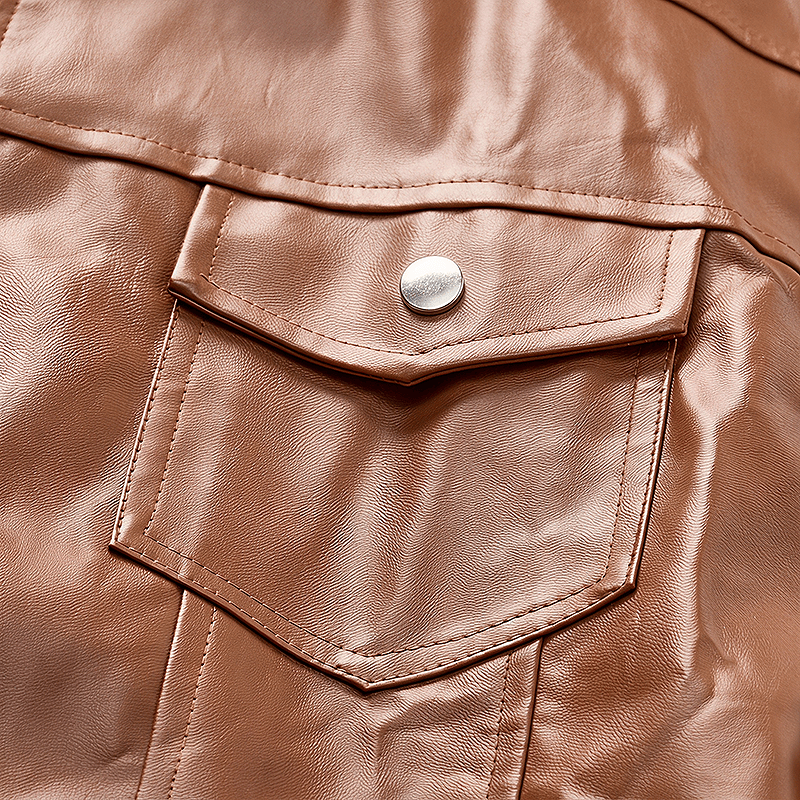 Lässige Lederweste für Herren mit aufgesetzten Taschen, ideal für Motorradfahrer. - image 6