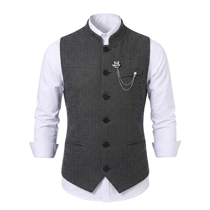 Vintage-Tweed-Anzugweste für Herren mit königlicher Kettenbrosche - image 15