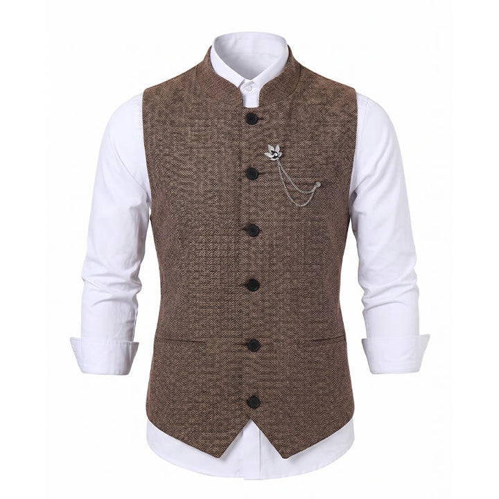 Vintage-Tweed-Anzugweste für Herren mit königlicher Kettenbrosche - image 13