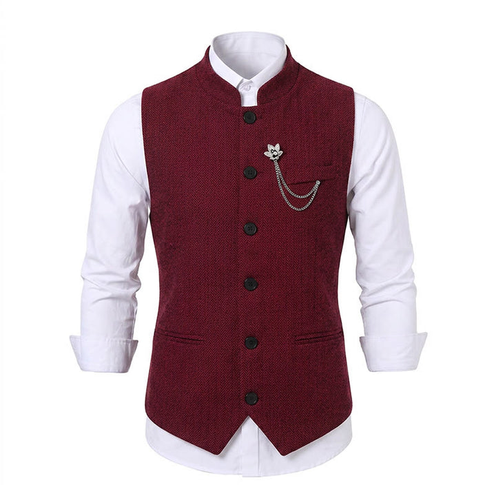 Vintage-Tweed-Anzugweste für Herren mit königlicher Kettenbrosche - image 16