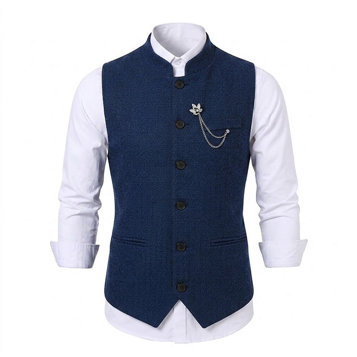 Vintage-Tweed-Anzugweste für Herren mit königlicher Kettenbrosche - image 17