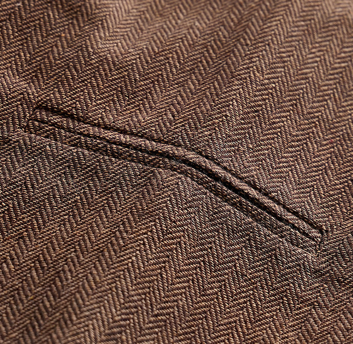 Vintage-Tweed-Anzugweste für Herren mit königlicher Kettenbrosche - image 10