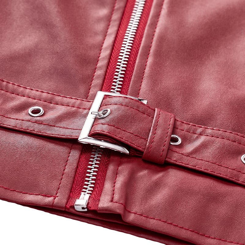 Punk-Lederweste für Herren mit asymmetrischem Reißverschluss am Revers, ideal für Motorradfahrer. - image 9