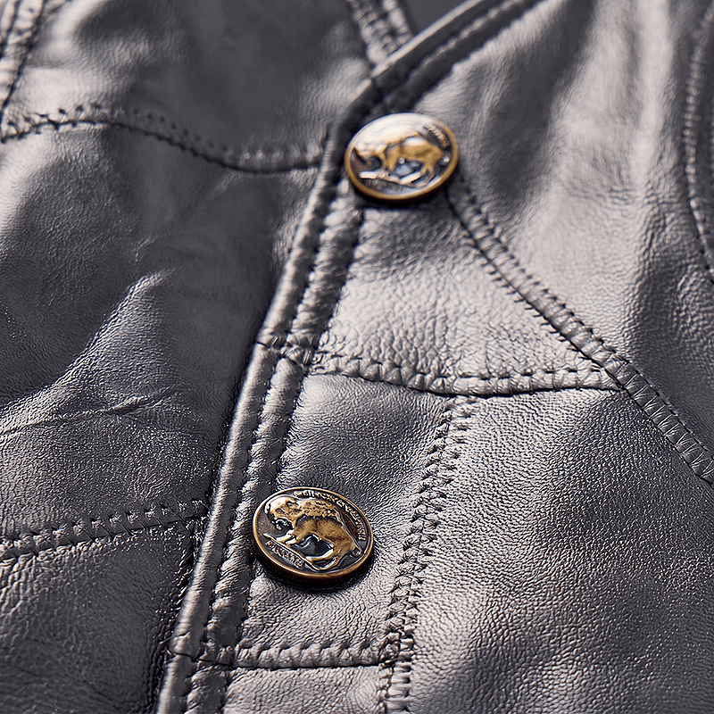 Punk-Biker-Motorradlederweste für Herren mit seitlichem Kordelzug - image 6