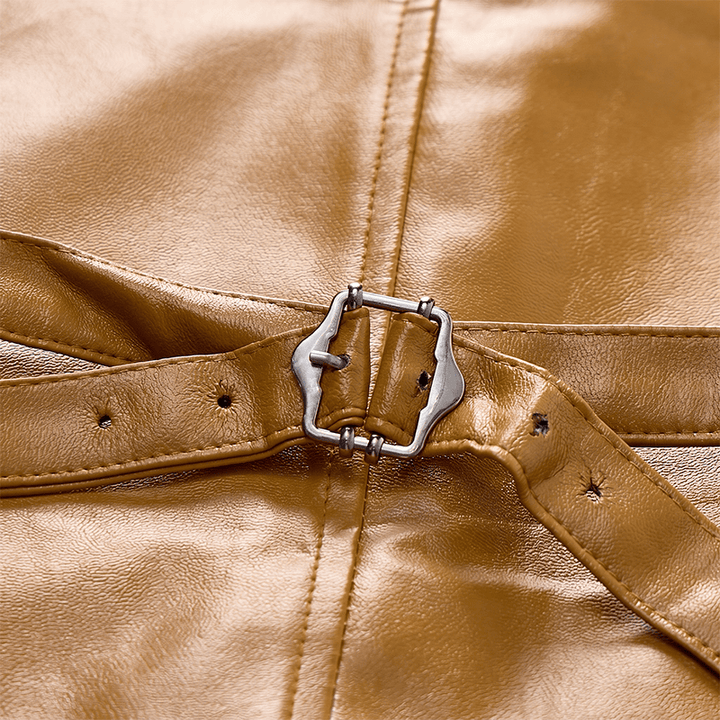 Vintage-Western-Anzugweste für Herren aus Leder mit fallendem Revers - image 12
