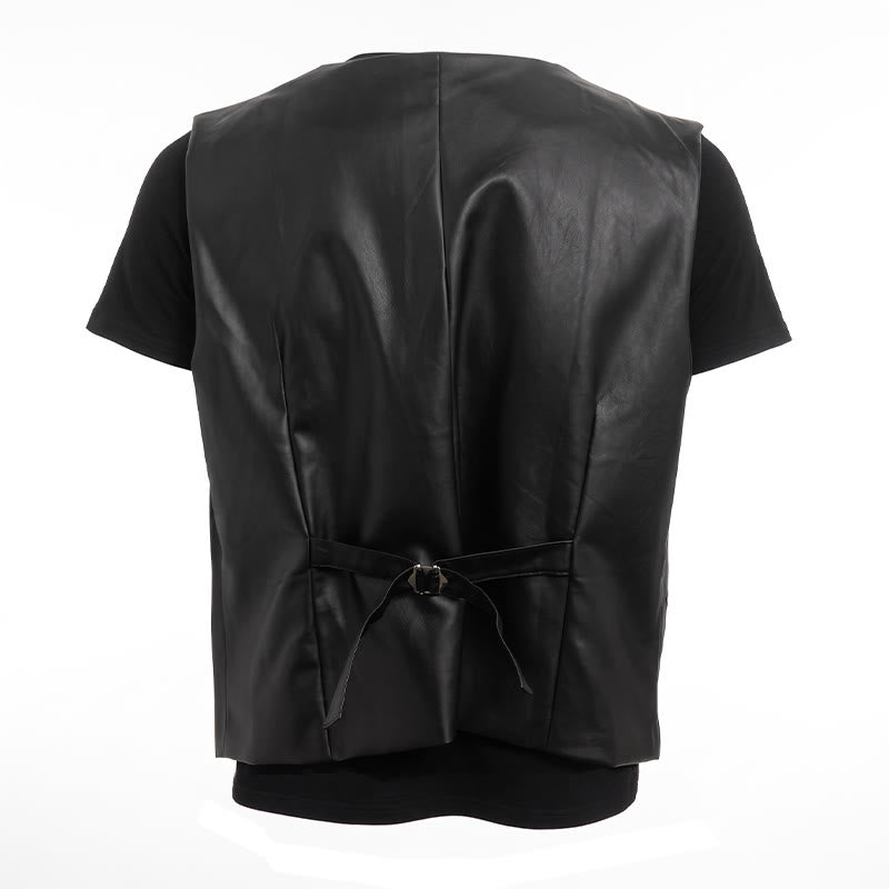 Schwarze Herren-Lederweste für den lässigen Streetstyle - image 10