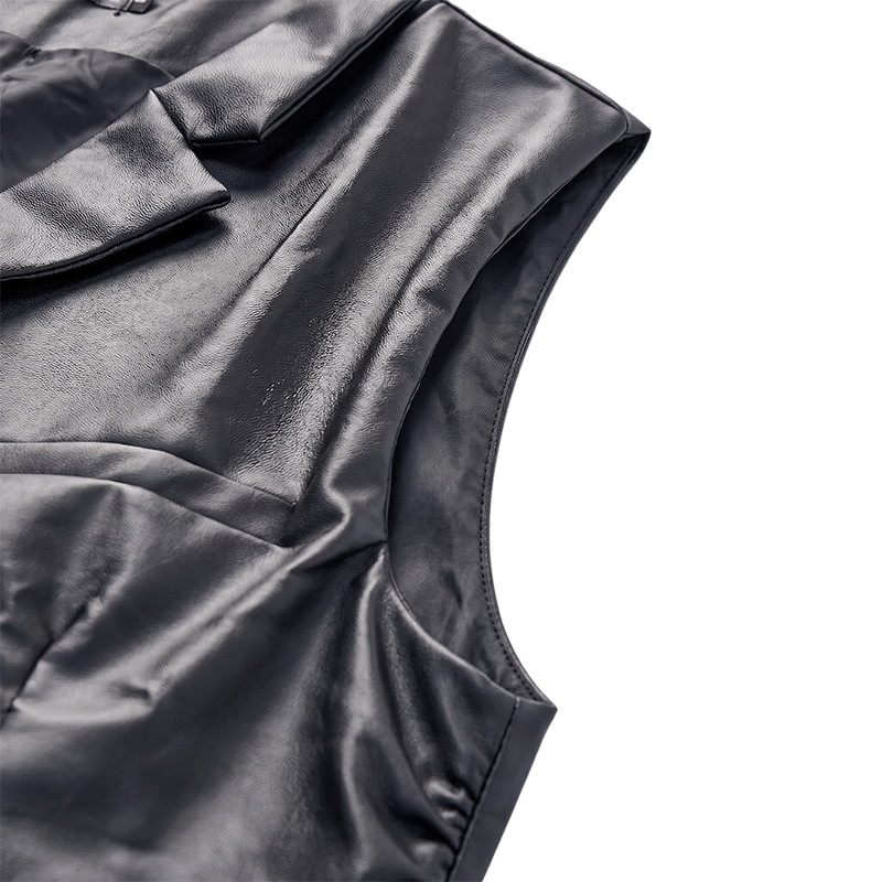 Schwarze Herren-Lederweste für den lässigen Streetstyle - image 7