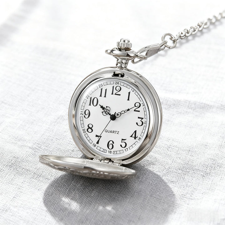 Vintage gravierte, zeitlose Taschenuhr als Erbstück - Silber - image 5