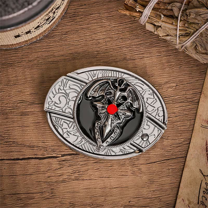 Gothic Dragon Bat Verstecktes Klappmesser Schnalle Ledergürtel - image 9