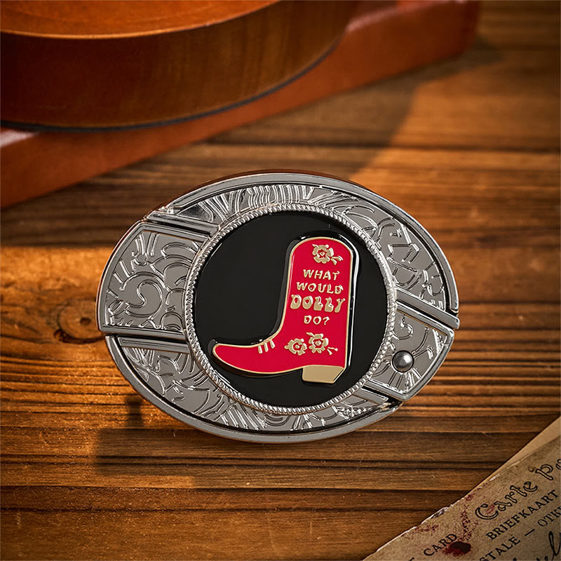 Roter Cowboy-Stiefel, verstecktes Klappmesser, Schnalle, Ledergürtel - Roter Cowboy-Stiefel - Ohne Gürtel - Nicht im Lieferumfang enthalten: Gürtel - image 0