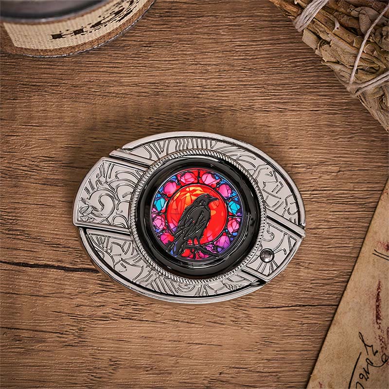 Midnight Raven Window Verstecktes Klappmesser Schnalle Ledergürtel - image 9