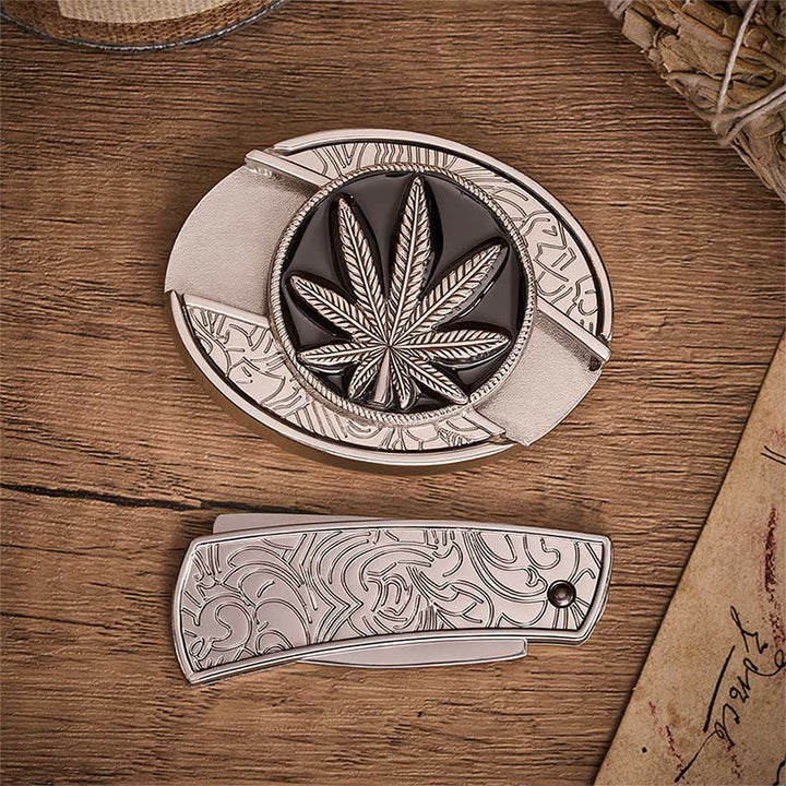 Desert Leaf Western Verstecktes Klappmesser Schnalle Ledergürtel - image 10