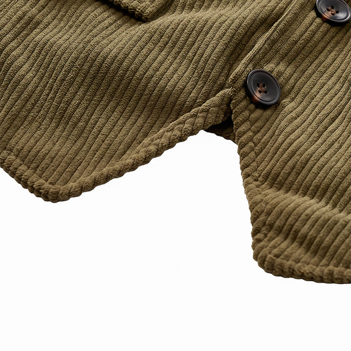 Minimalistische Cord-Anzugweste im Retro-Ivy-League-Stil mit V-Ausschnitt - image 11