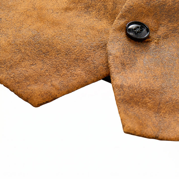 Robuste Herrenweste im Westernstil mit tabakbraunem Muster - image 8