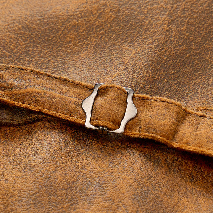 Robuste Herrenweste im Westernstil mit tabakbraunem Muster - image 7