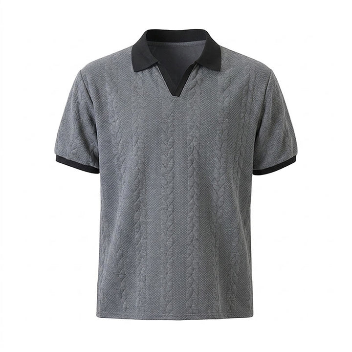 Herren Business Polohemd mit Kontrastkragen, lässig, aus Strick - image 14