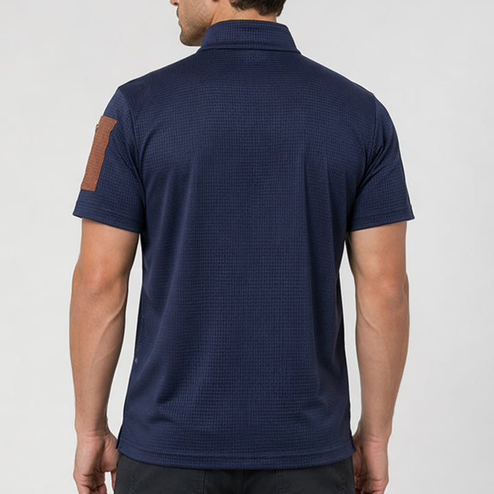 Poloshirt für Herren mit Waffelstruktur und Reißverschlussdetails - image 2