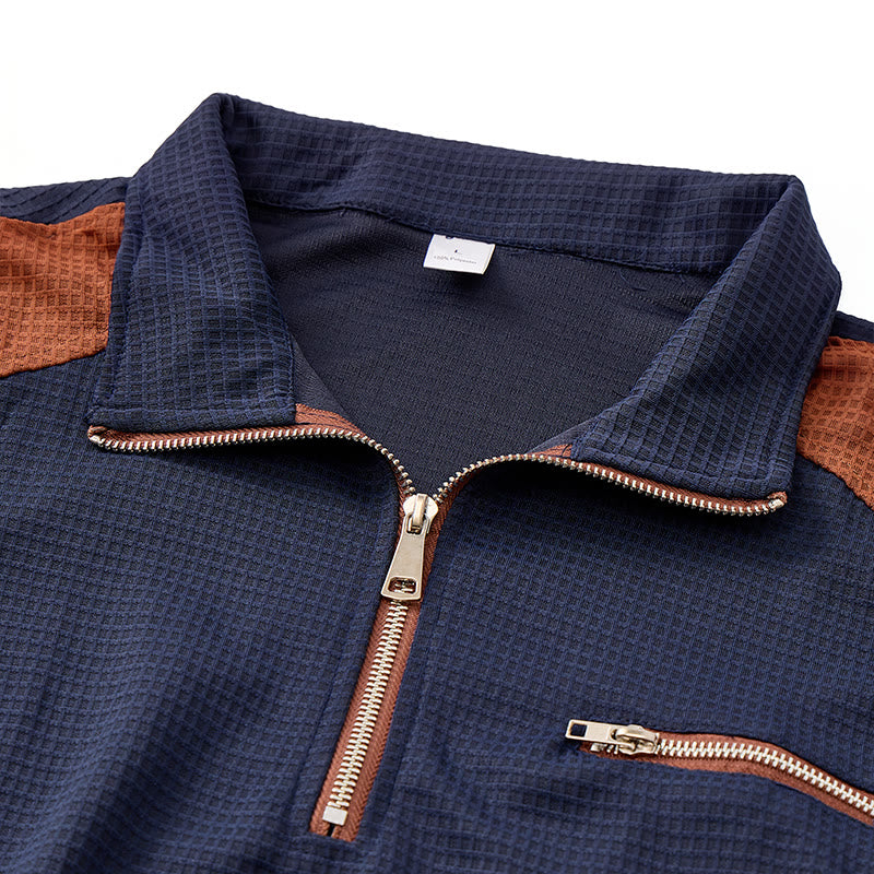 Poloshirt für Herren mit Waffelstruktur und Reißverschlussdetails - image 7