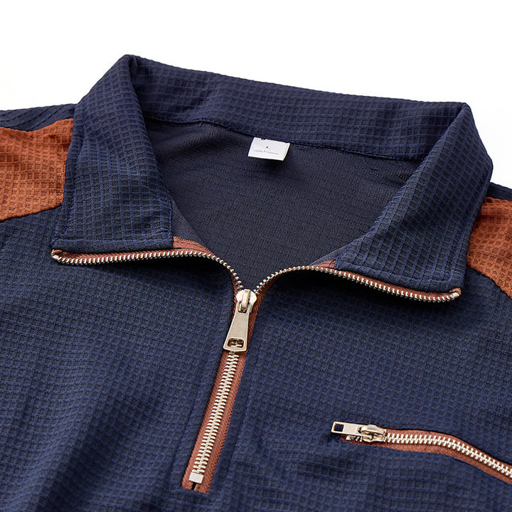 Poloshirt für Herren mit Waffelstruktur und Reißverschlussdetails - image 7