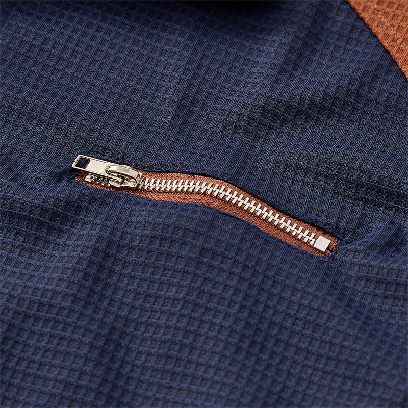Poloshirt für Herren mit Waffelstruktur und Reißverschlussdetails - image 8