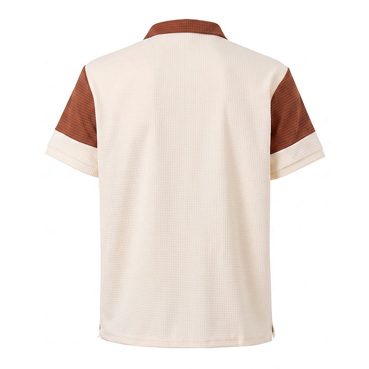 Retro-Poloshirt für Herren mit Farbblock-Design und Reißverschlusskragen, Sommer-Look - image 13
