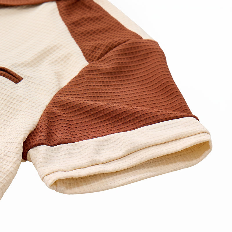 Retro-Poloshirt für Herren mit Farbblock-Design und Reißverschlusskragen, Sommer-Look - image 11