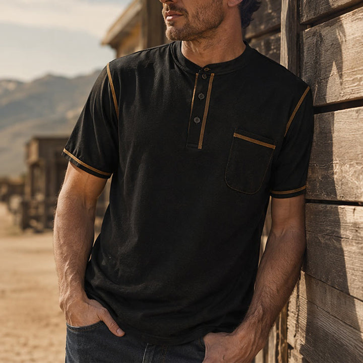 Poloshirt im Heritage-Stil mit Kontrastbesatz - Schwarz - 3XL - image 7