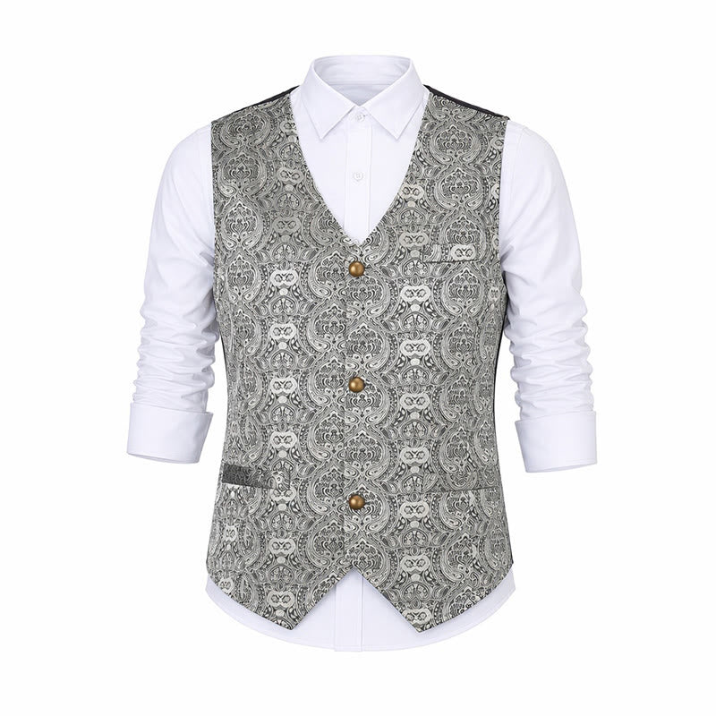 Herren-Anzugweste im Vintage-Gothic-Paisley-Muster für alle Jahreszeiten - image 12