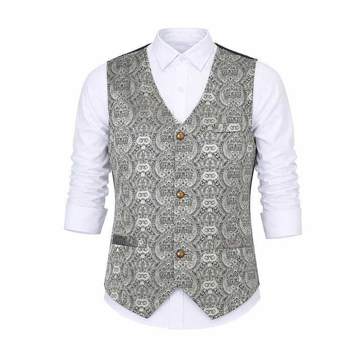 Herren-Anzugweste im Vintage-Gothic-Paisley-Muster für alle Jahreszeiten - image 12