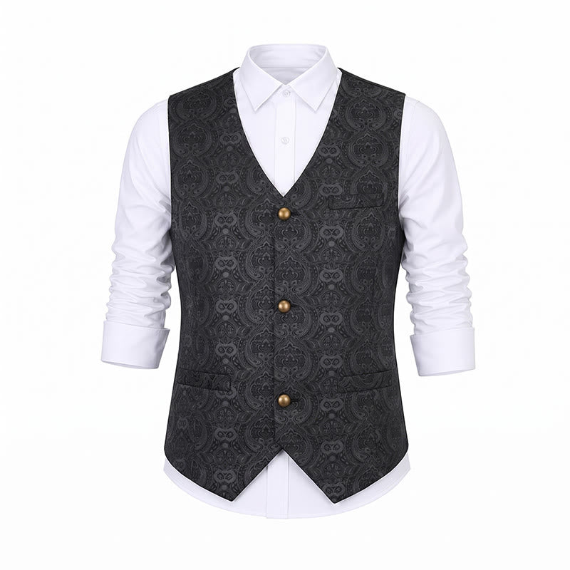 Herren-Anzugweste im Vintage-Gothic-Paisley-Muster für alle Jahreszeiten - image 14