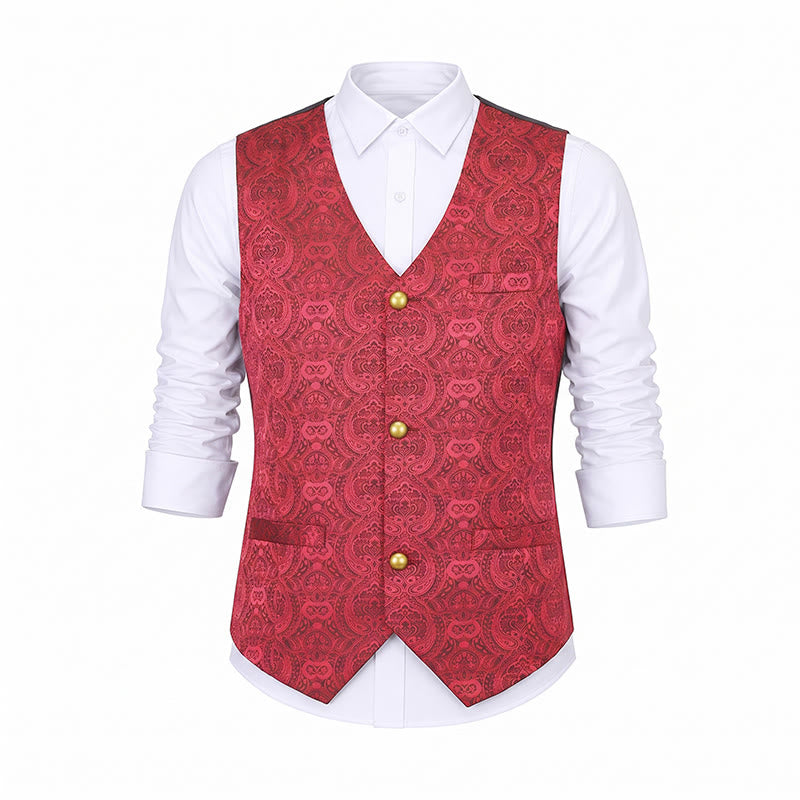 Herren-Anzugweste im Vintage-Gothic-Paisley-Muster für alle Jahreszeiten - image 15