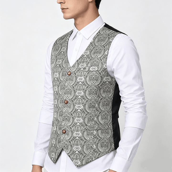 Herren-Anzugweste im Vintage-Gothic-Paisley-Muster für alle Jahreszeiten - image 2