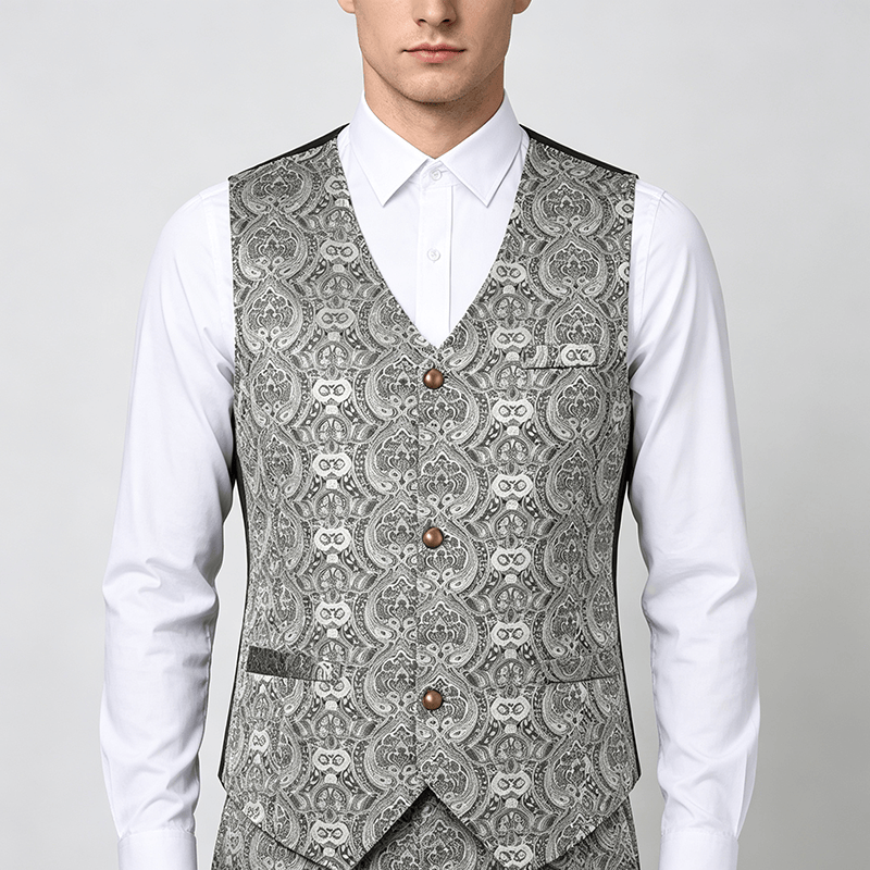 Herren-Anzugweste im Vintage-Gothic-Paisley-Muster für alle Jahreszeiten - image 1