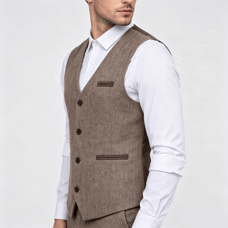 Herren-Anzugweste im Vintage-Stil mit Struktur für alle Jahreszeiten - image 2