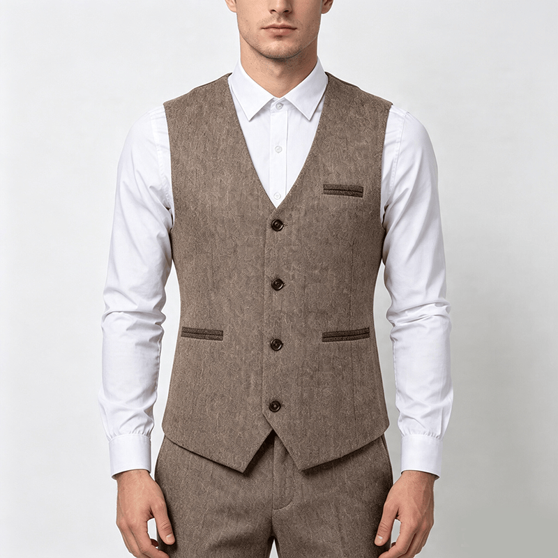 Herren-Anzugweste im Vintage-Stil mit Struktur für alle Jahreszeiten - image 1