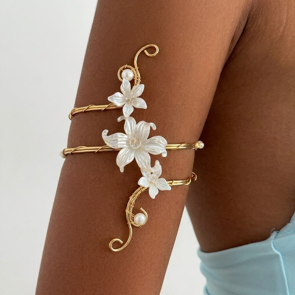 Ätherisches Armband mit Perlenknospen und kunstvollen Wirbeln - Stil Nr. 5 - image 11