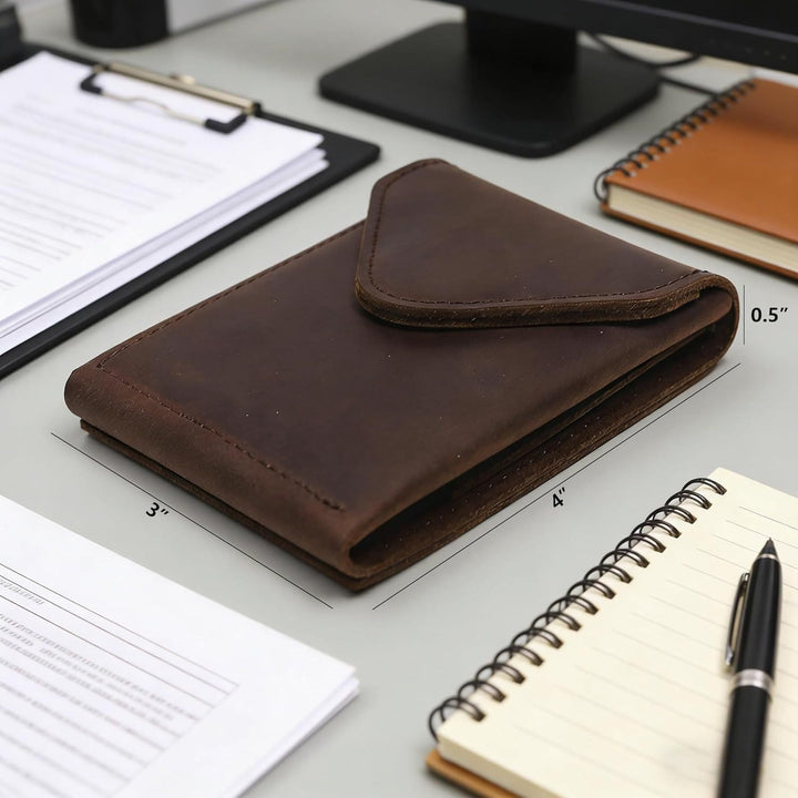 Geldbörse aus Crazy Horse Leder mit Magnetverschluss für die Vordertasche - image 4
