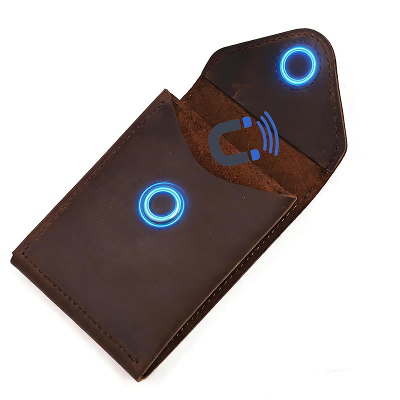 Geldbörse aus Crazy Horse Leder mit Magnetverschluss für die Vordertasche - image 5