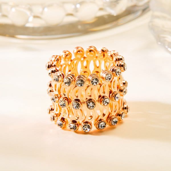 Magischer, wandelbarer Strass-Faltarmbandring - Gold & Weiß - image 13