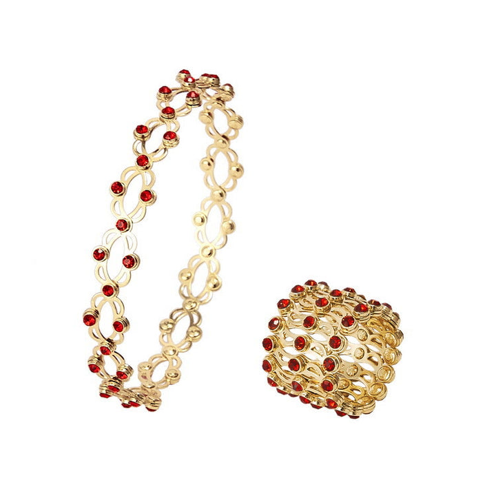 Magischer, wandelbarer Strass-Faltarmbandring - Gold & Rot - image 0