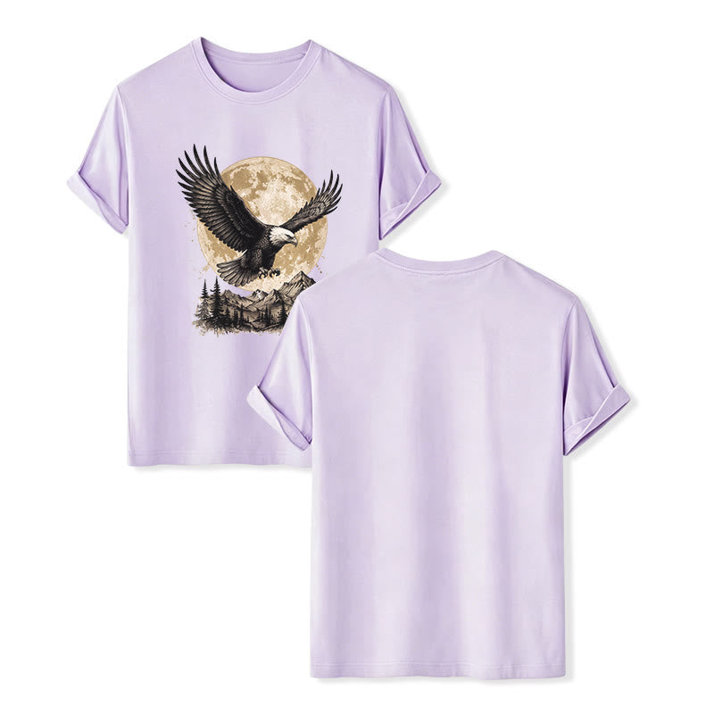 Vintage Weißkopfseeadler Vollmond Berg Grafik Western T-Shirt - Violett - 2XL - image 11