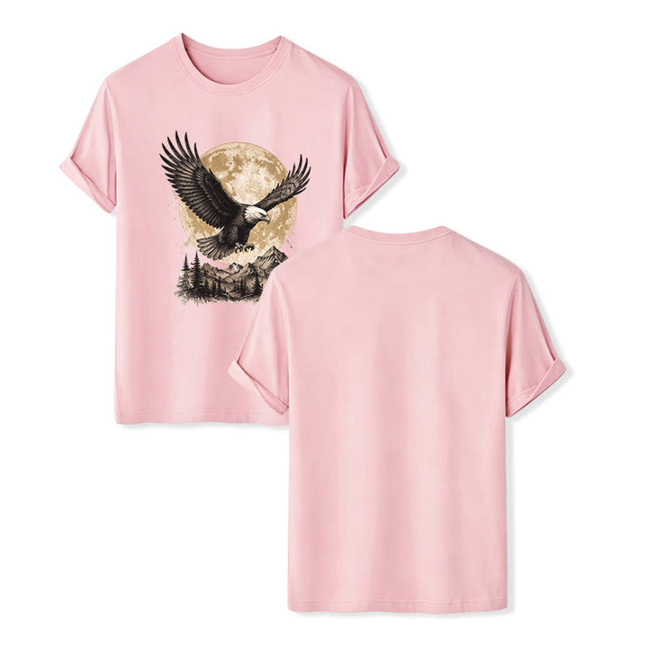 Vintage Weißkopfseeadler Vollmond Berg Grafik Western T-Shirt - Rosa - 2XL - image 7