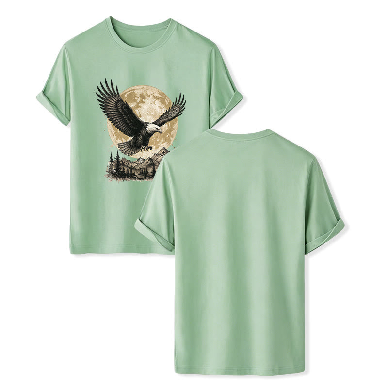 Vintage Weißkopfseeadler Vollmond Berg Grafik Western T-Shirt - Grün - 2XL - image 10