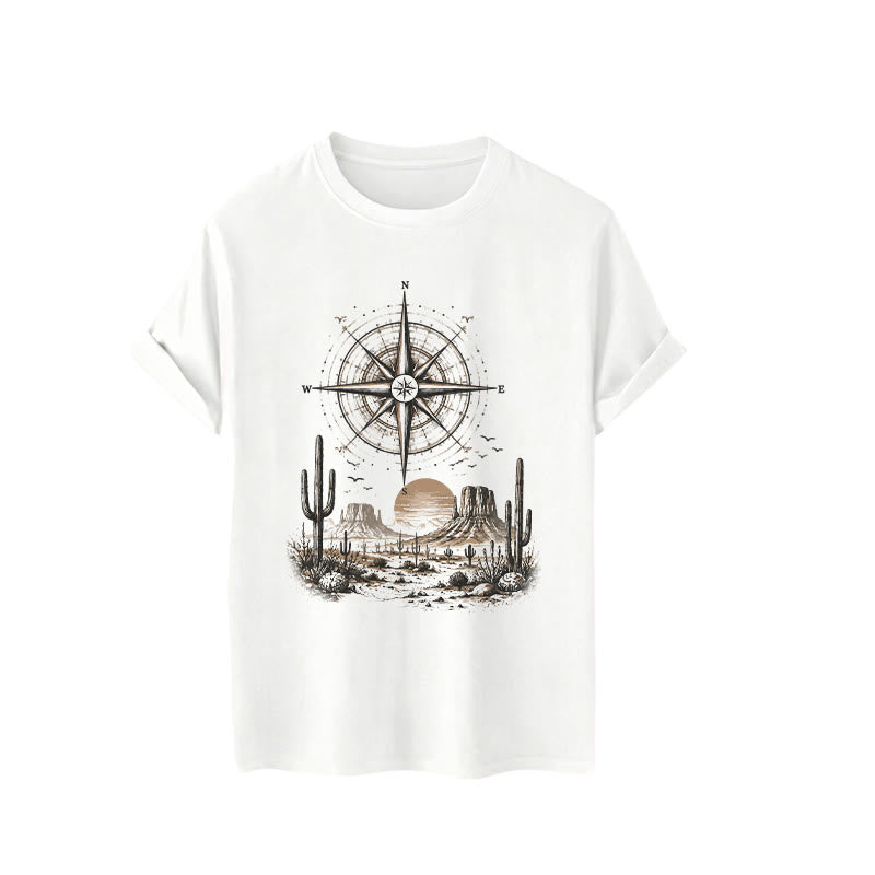 T-Shirt mit Grafikprint: Kaktus und Kompass aus der westlichen Wüste - image 4