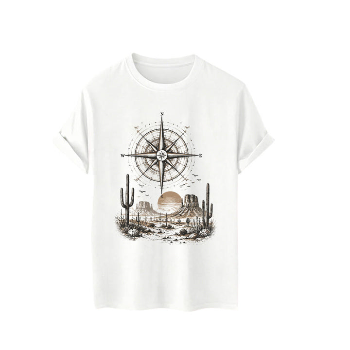 T-Shirt mit Grafikprint: Kaktus und Kompass aus der westlichen Wüste - image 4
