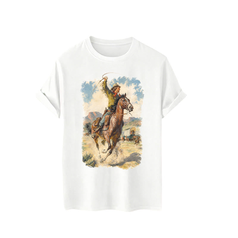 Vintage-Ölgemälde: Cowboy-Peitsche, Wildwest-Hemd - image 4
