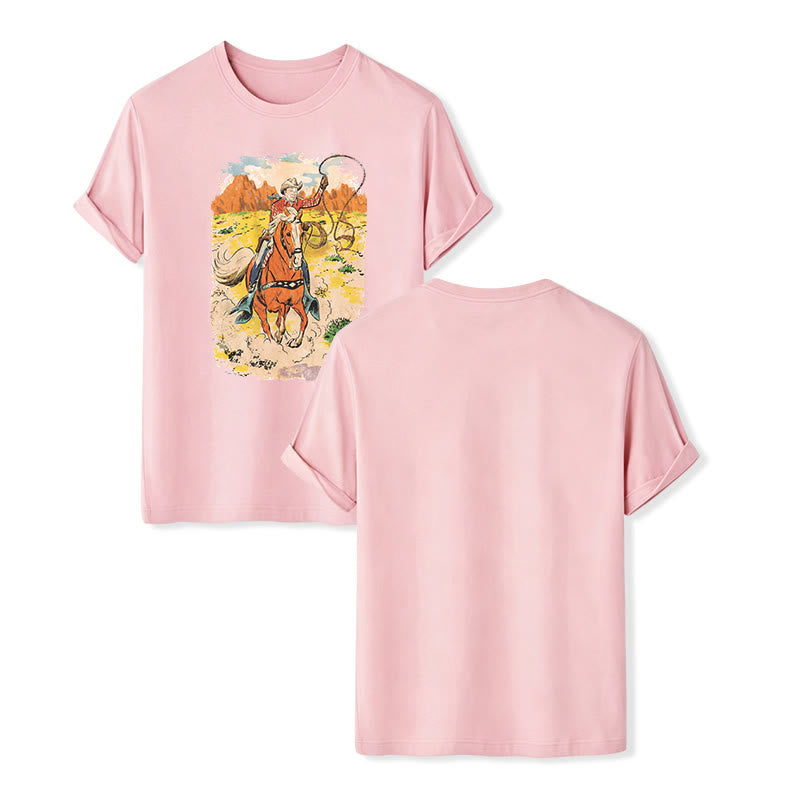 Retro-Cowboy-Lasso-Westernhemd im Comic-Stil - Rosa - 2XL - image 7
